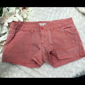 Billabong shorty shorts orange red juniors size 9